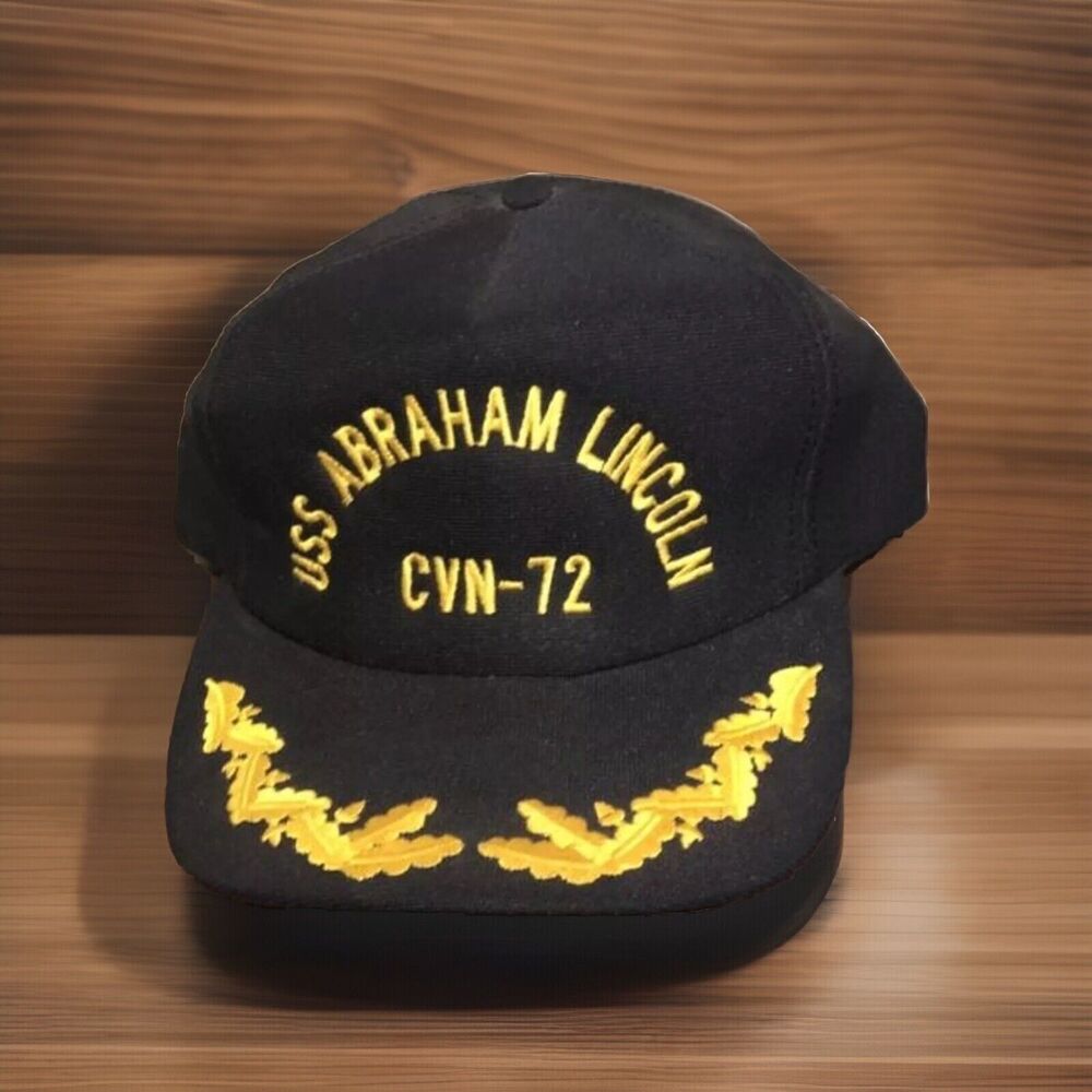 US Navy USS Abraham Lincoln CVN-72 Ship Hat Snapback Cap Scrambled Eggs Vintage